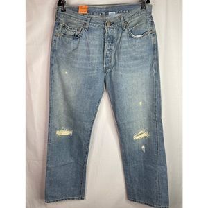 Levi’s 501 preshrunk jeans 36x32 light wash (34x31 real) Selvedge 2008 NWT.